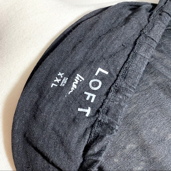 LOFT Black Linen Peasant Short Sleeve Top, XL & XXL - Picture 14 of 16